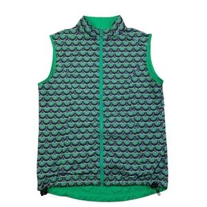 Peter Millar Women’s Green & Blue Mermaid scales Reversible Golf Vest Size Small